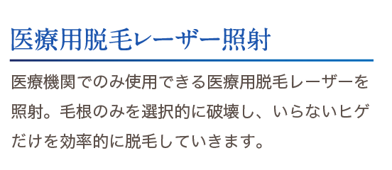 医療用脱毛レーザー照射