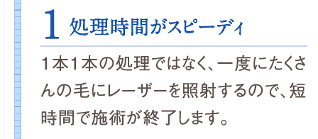 処理時間がスピーディ