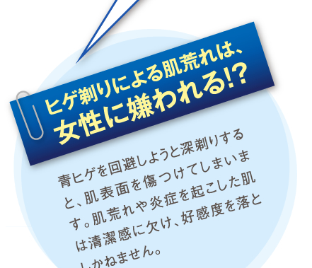 ヒゲ剃りによる肌荒れは、 女性に嫌われる!?